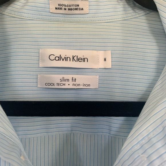 Mens Calvin Klein Slim Long Sleeve Button Down (Slim M) - Picture 3 of 3
